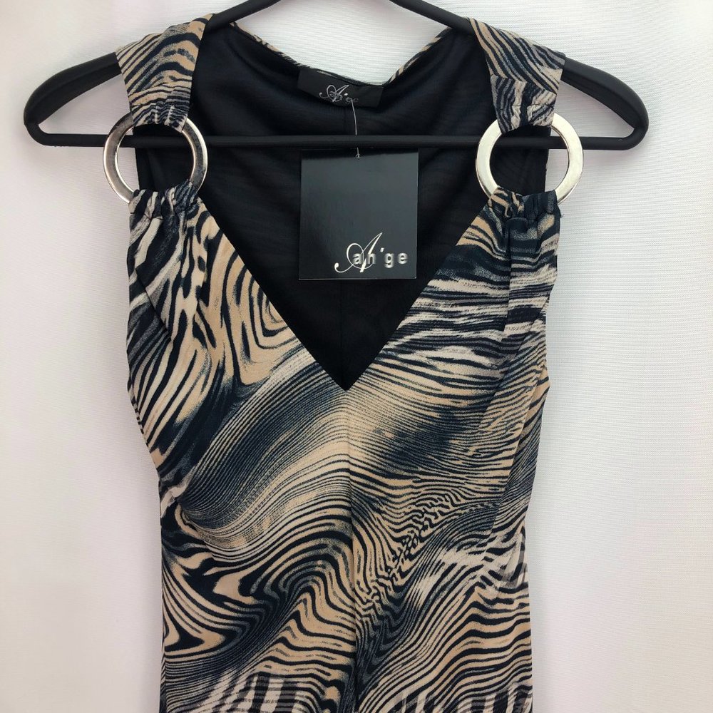NEW | AN'GE PARIS sleeveless animal print dress - SZ 2